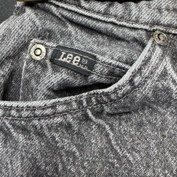 Vintage Lee Acid Wash Black Jeans Womens 8 Med Tapered High Rise - Picture 5 of 9